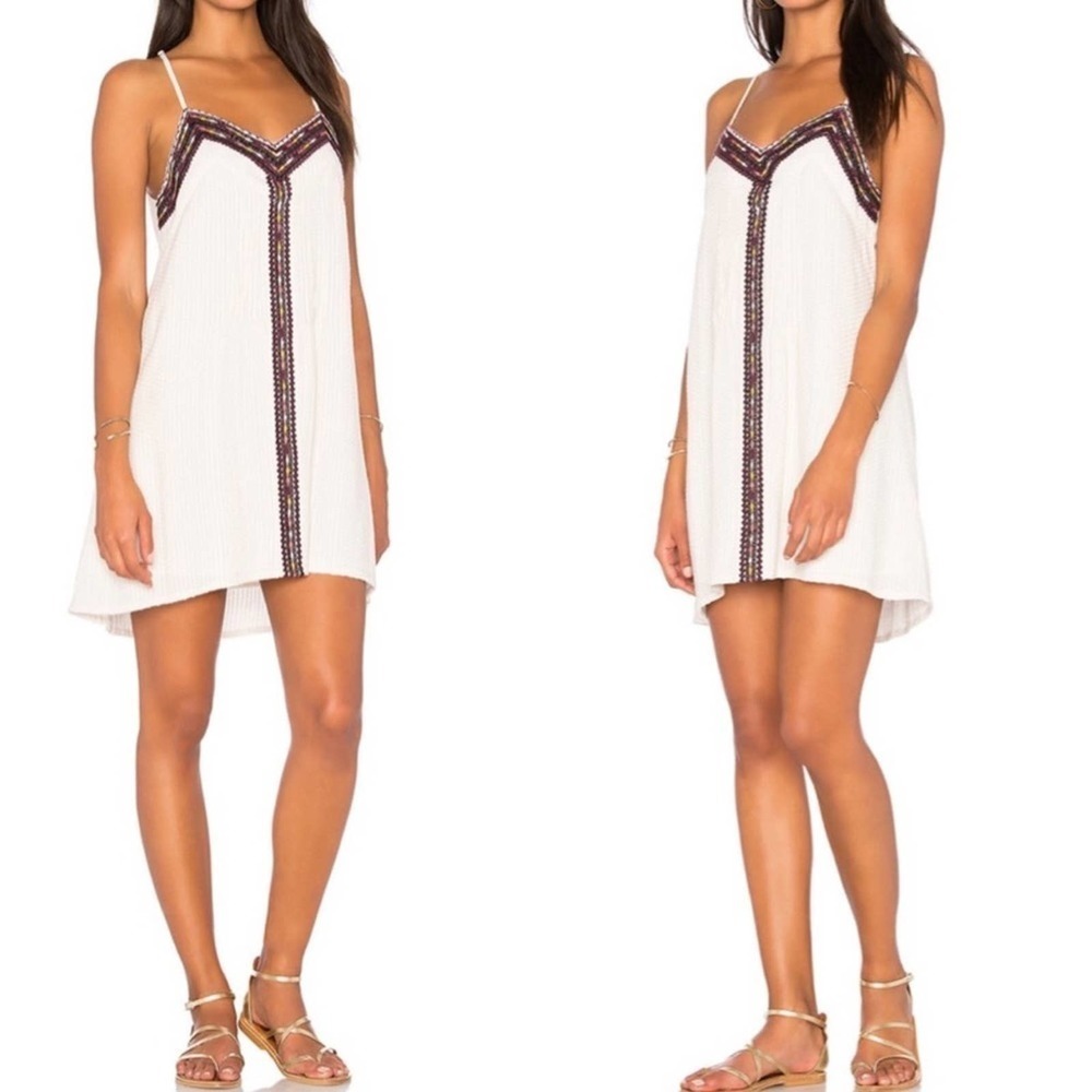 Sanctuary white embroidered a-line dress small